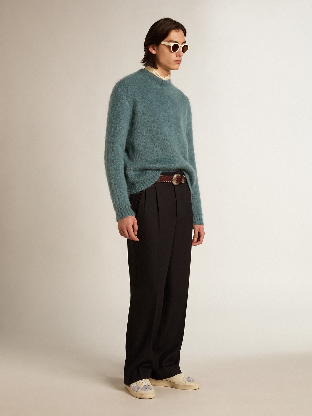 Powder-blue mohair sweater - 3