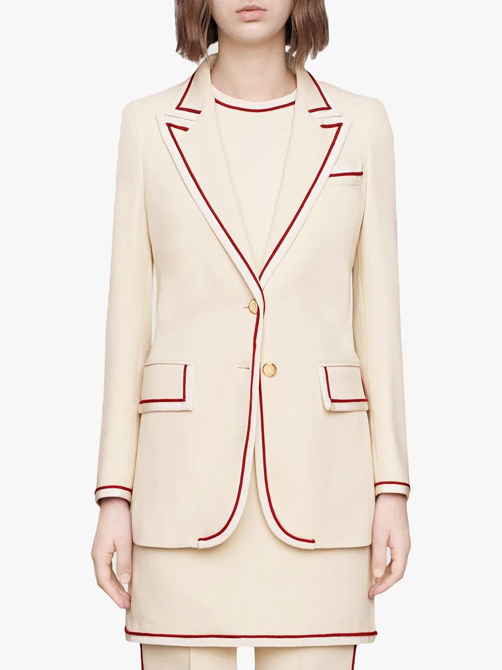 contrast trim blazer - 3