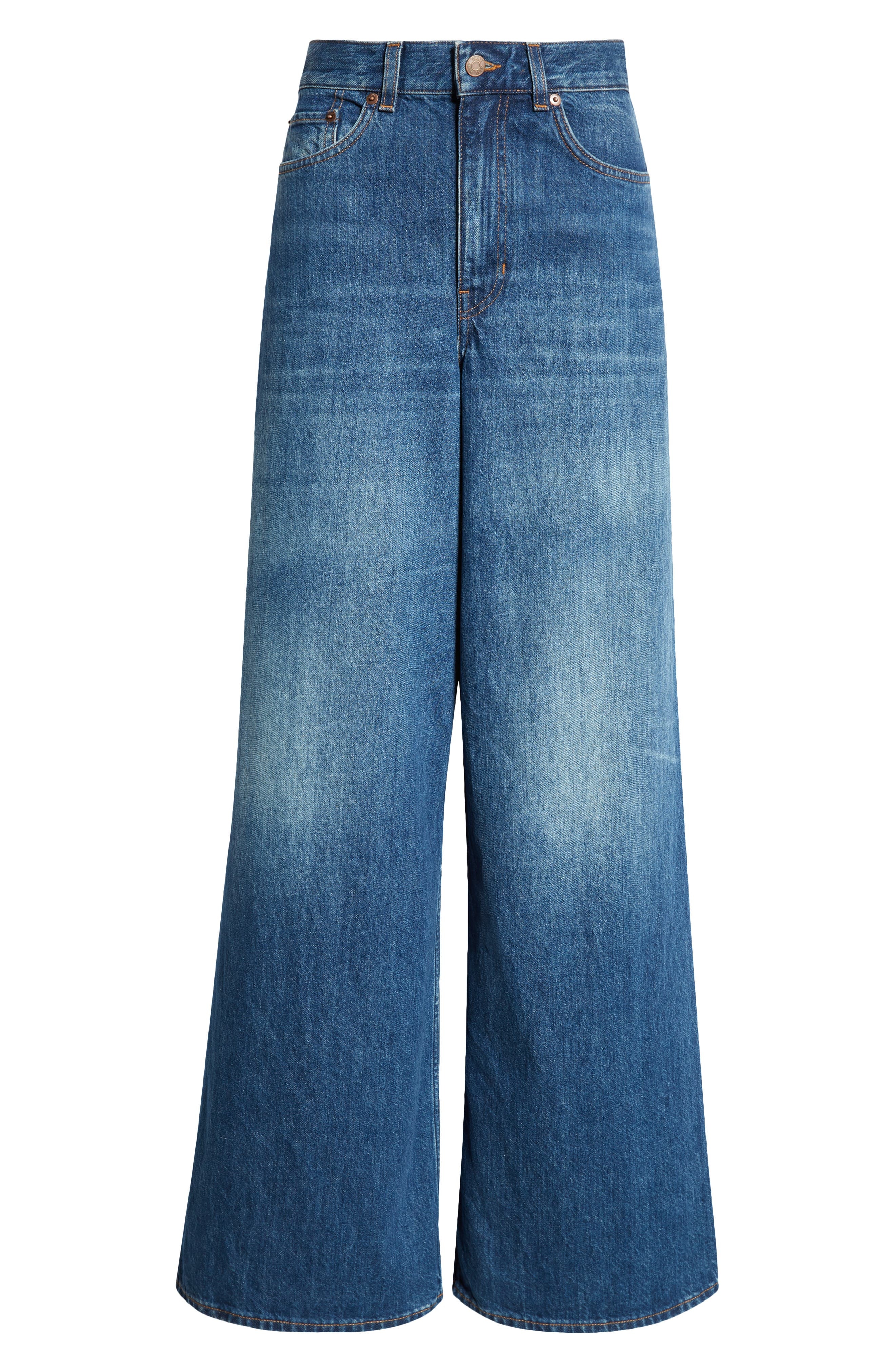 Chloé High Waist Wide Leg Jeans in Night Blue at Nordstrom - 6