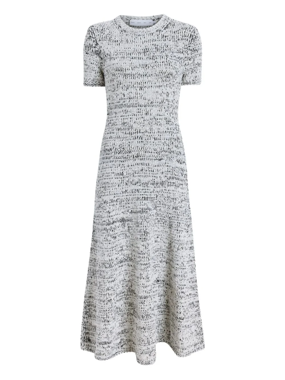short-sleeve speckled knit midi dress - 1