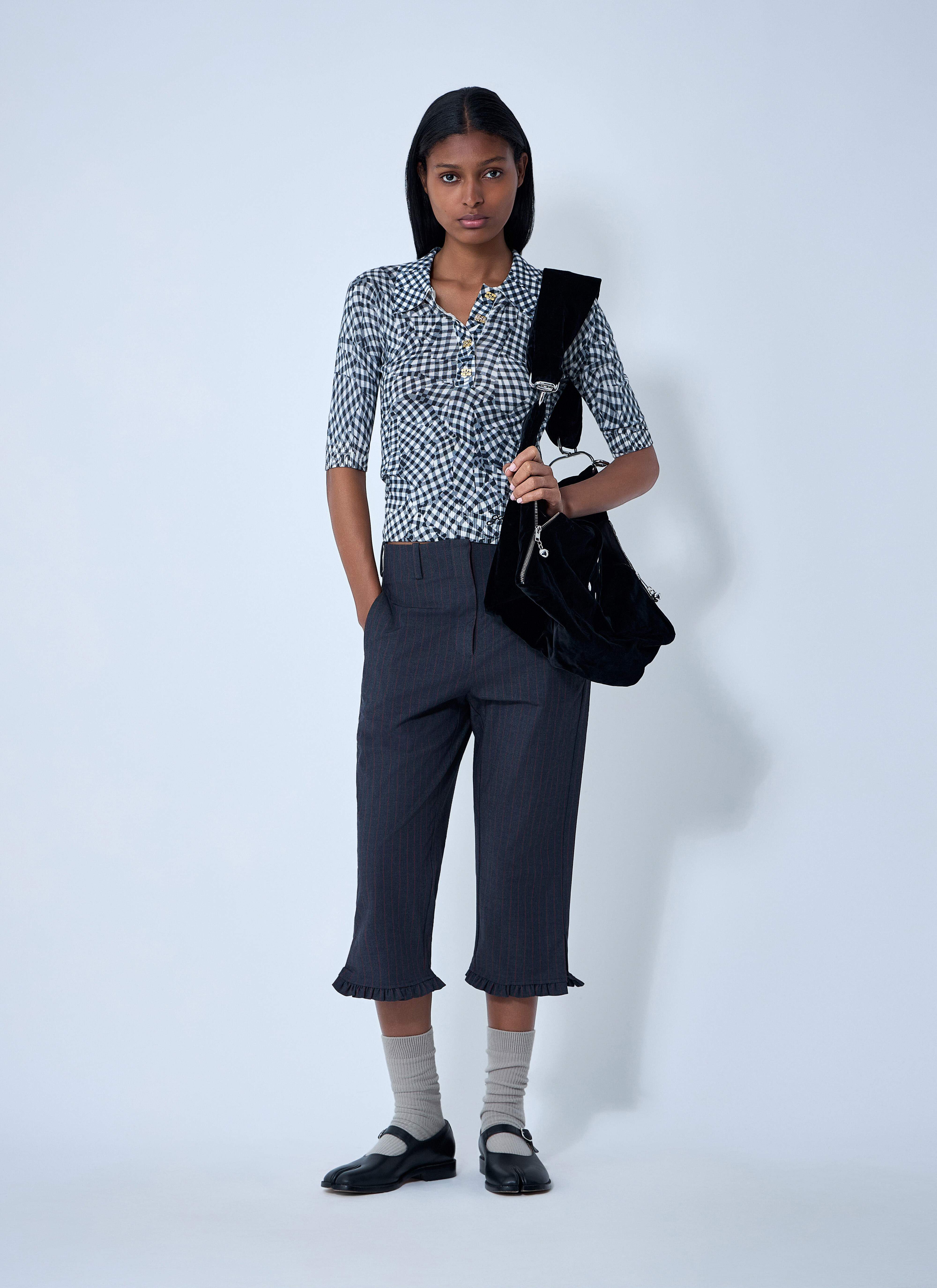 Stretch Stripe Capri Pants - 2