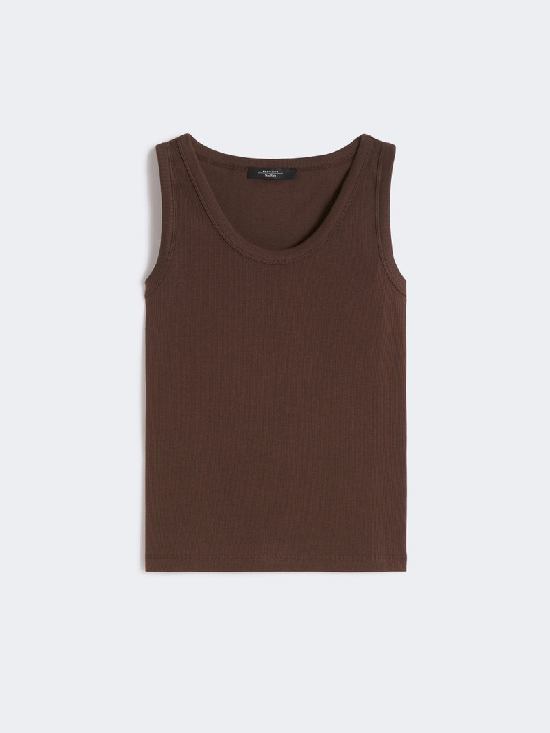 MULTIC Stretch cotton top - CHOCOLATE 1