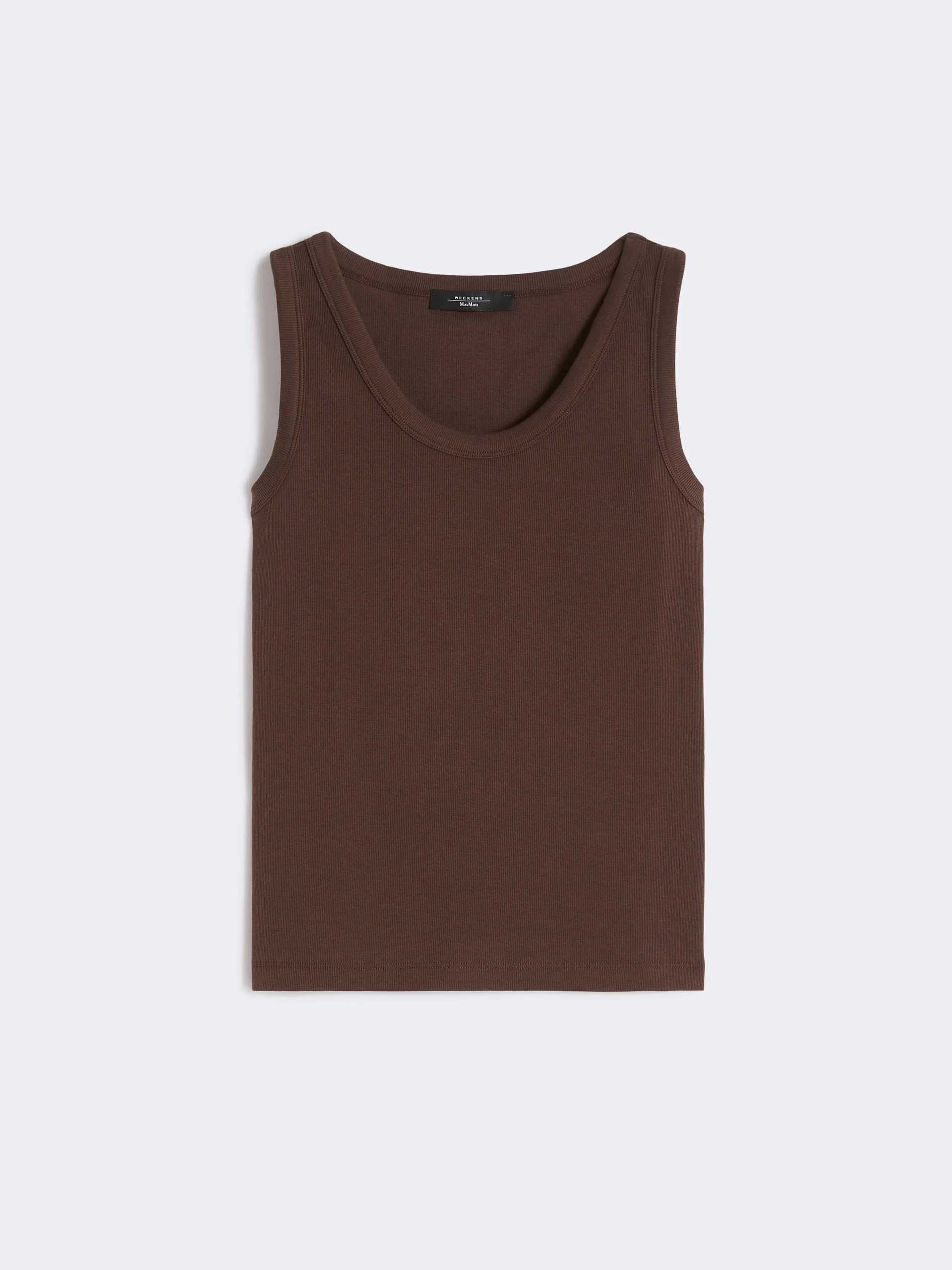 Stretch cotton top - CHOCOLATE - 1