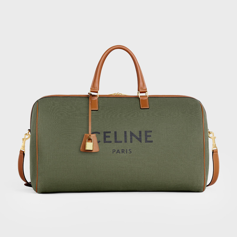 LARGE VOYAGE BAG IN TEXTILE WITH CELINE PRINT AND CALFSKIN 1