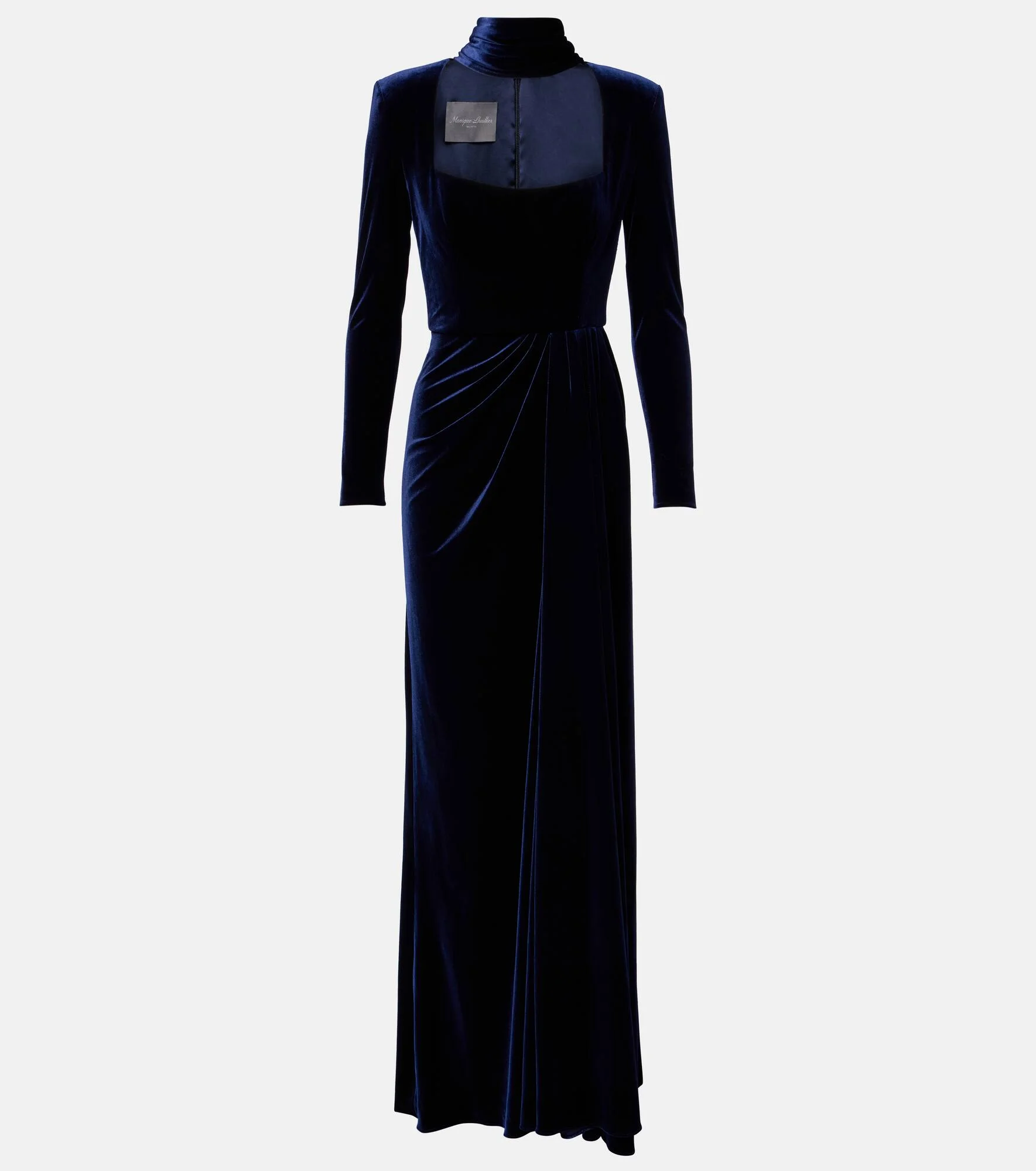 Belted velvet gown - 1