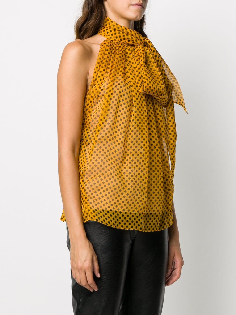 semi-sheer polka dot silk top - 3