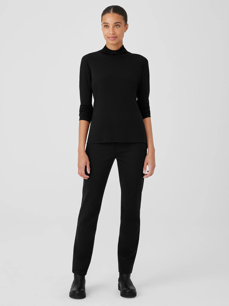 Stretch Silk Jersey Scrunch Neck Top 3