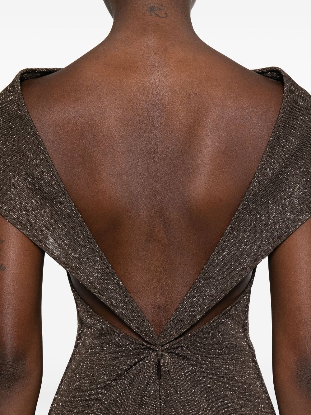 lurex-detail dress - 5