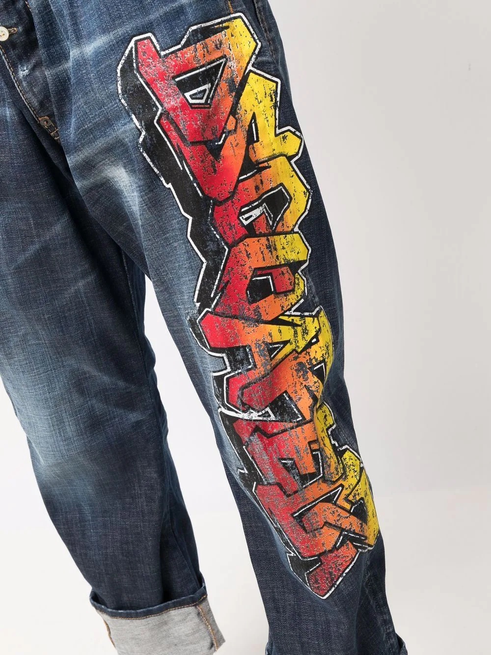 graffiti-print loose-fit jeans - 5