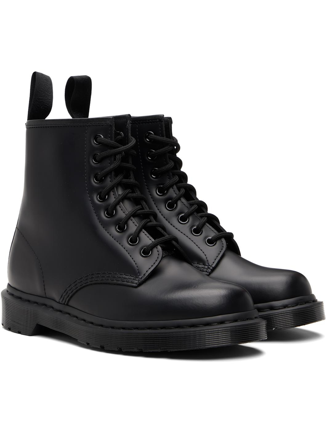 Black 1460 Mono Smooth Leather Lace-Up Boots - 4