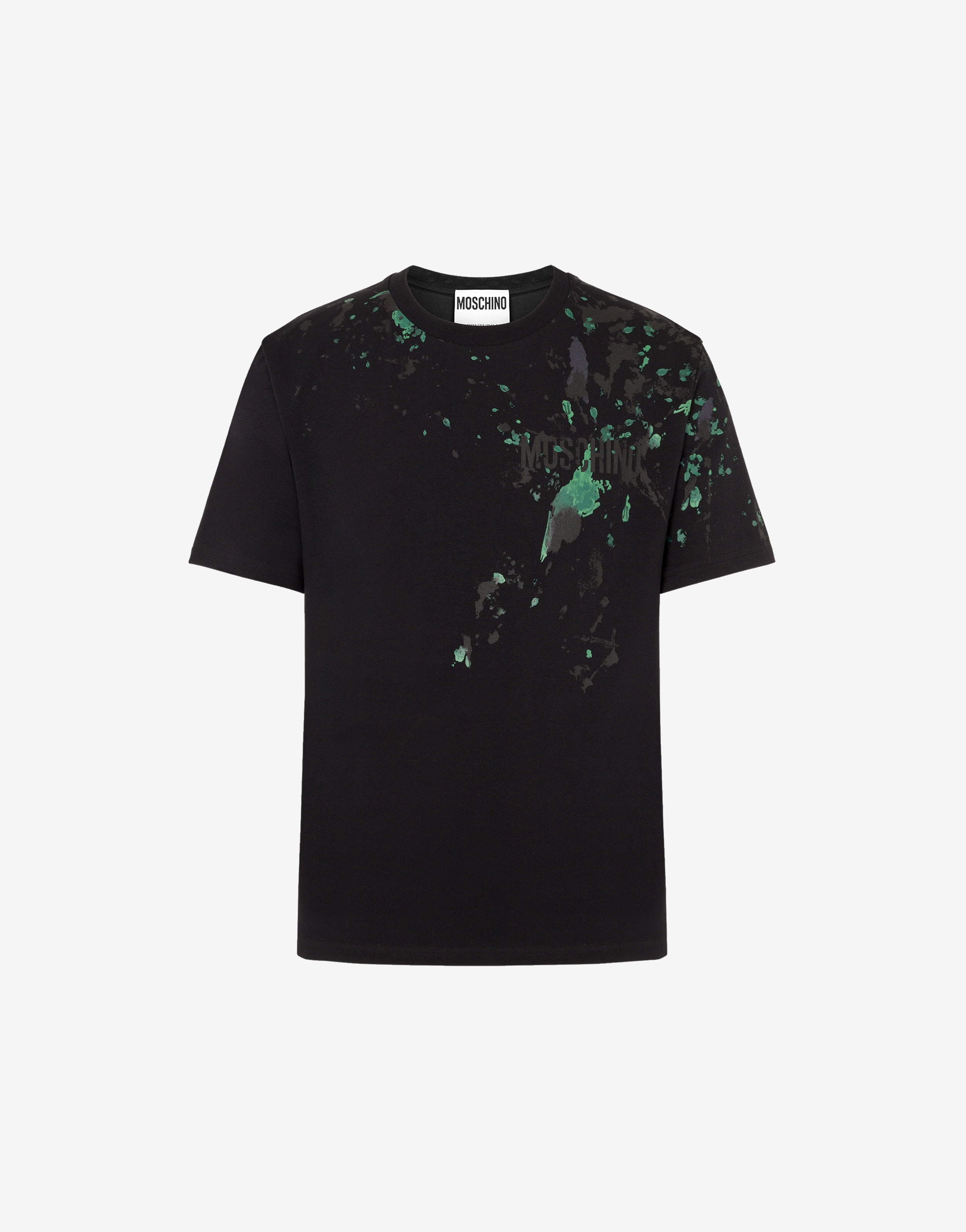 PAINTED EFFECT STRETCH JERSEY T-SHIRT - 1