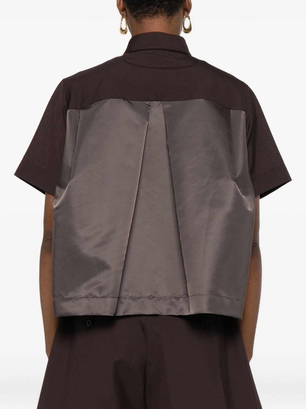 panelled short-sleeved shirt - 4