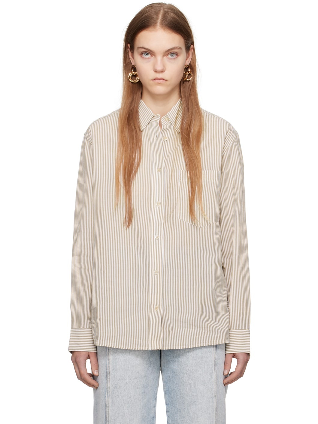 White & Khaki Esola Shirt - 1