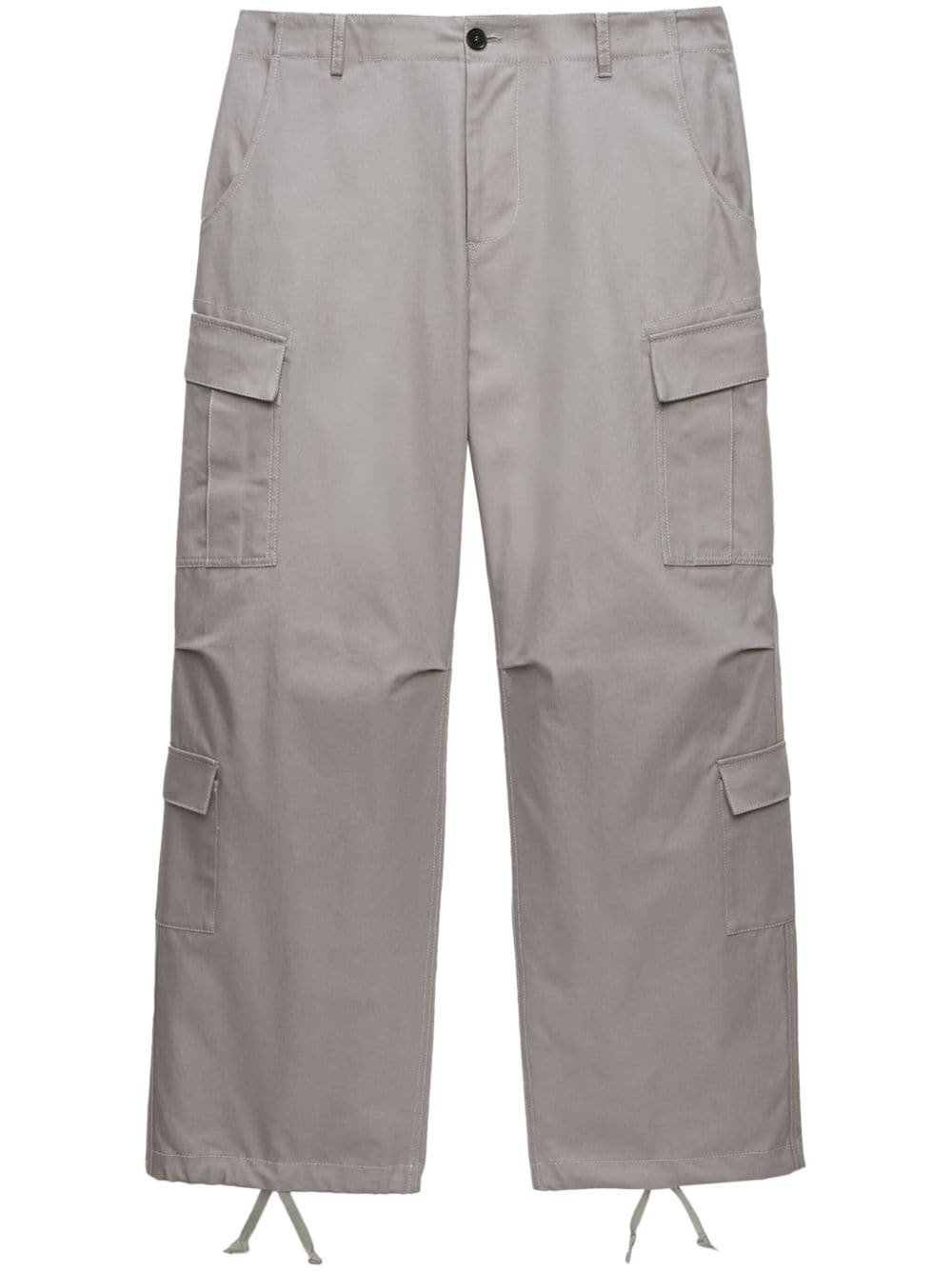 drawstring ankles cargo trousers - 1