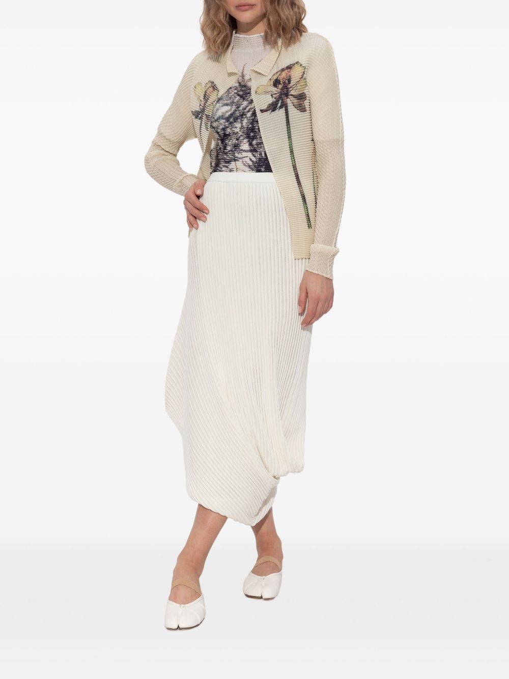 asymmetric pleated skirt - 2