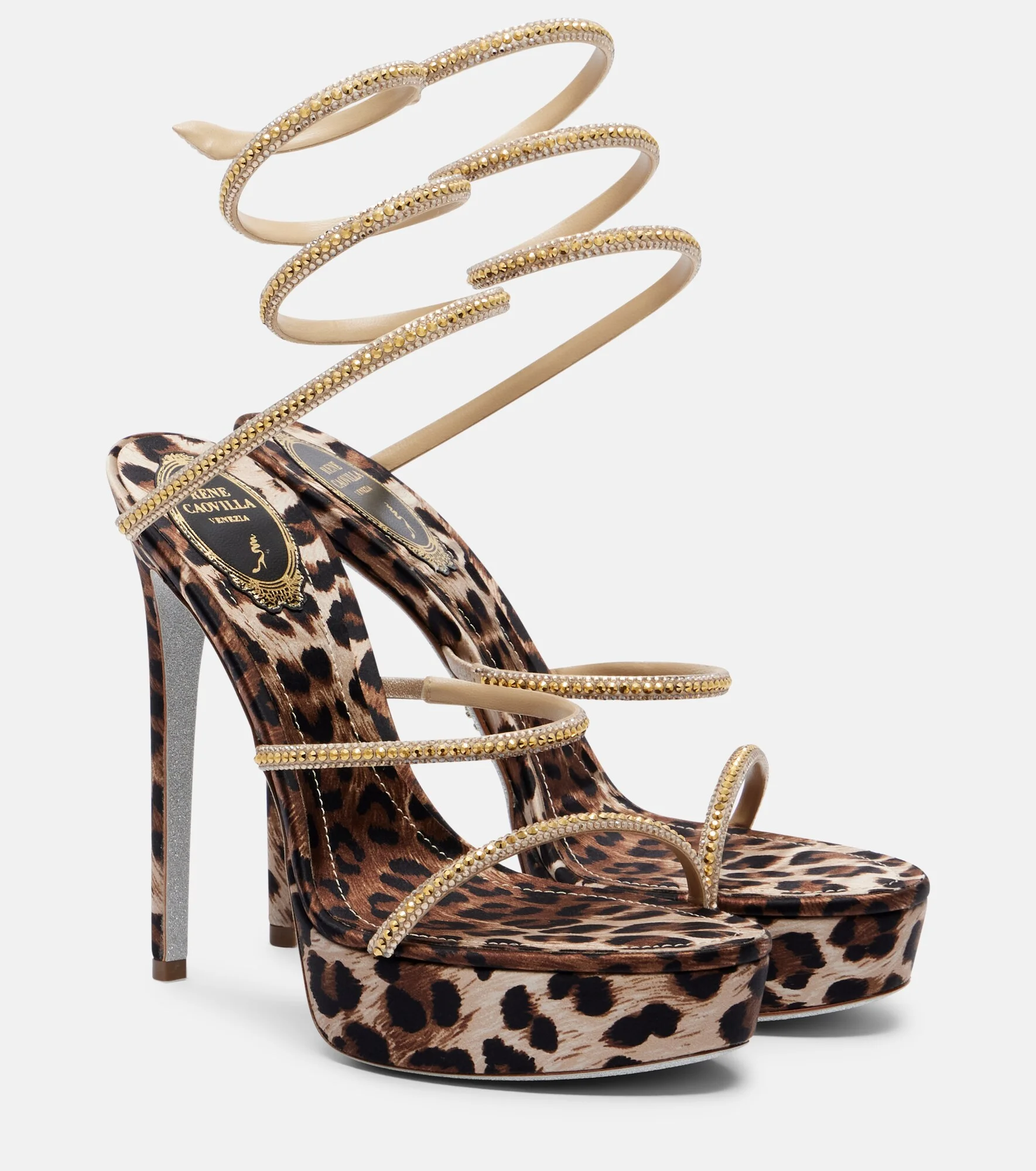 Cleo embellished satin platform sandals - 1