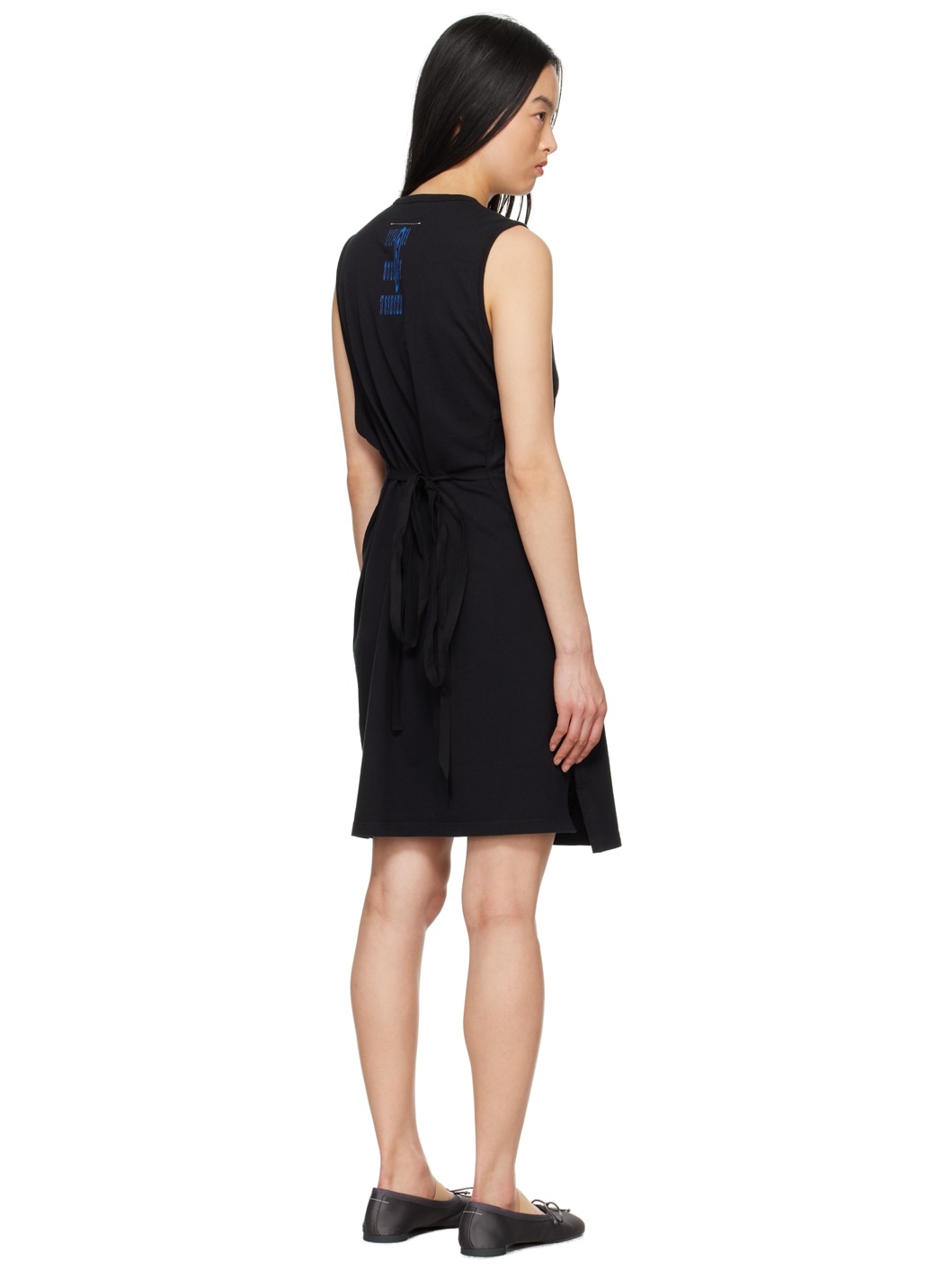 Black Self-Tie Tank Top - 3