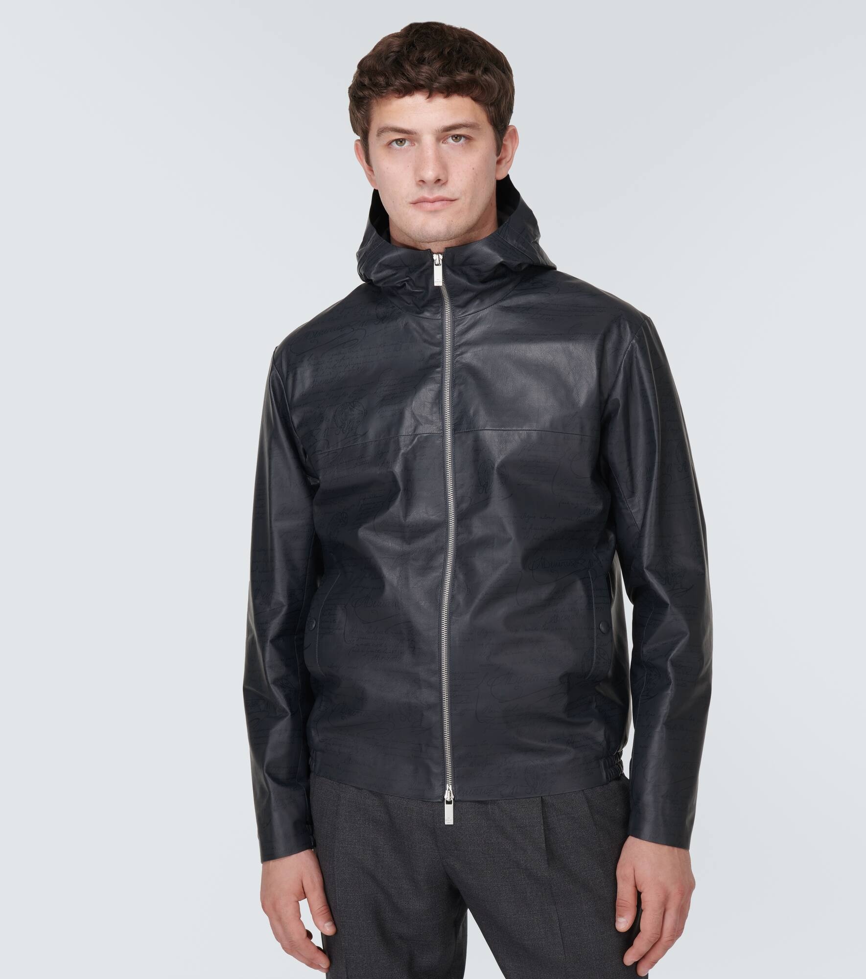 Scritto Printed B-Way leather jacket - 3