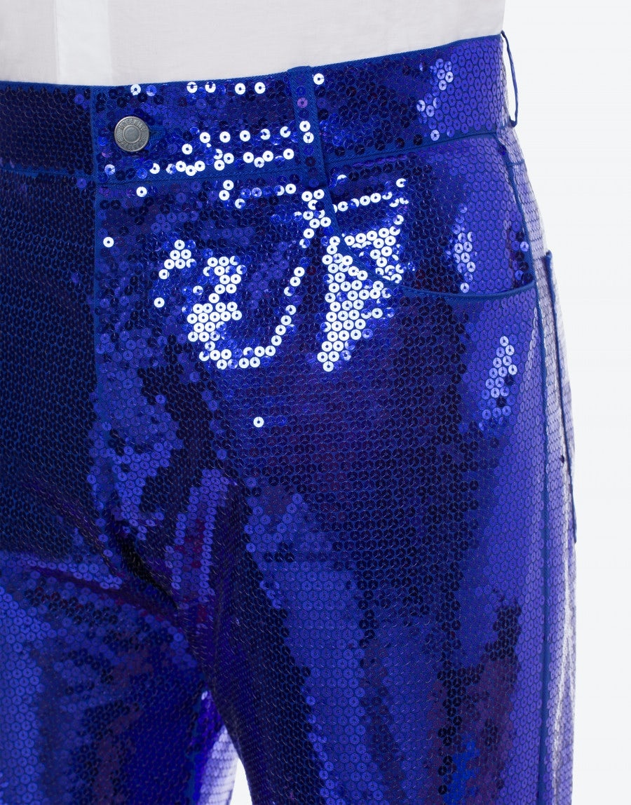 GABARDINE TROUSERS WITH SEQUINS - 4