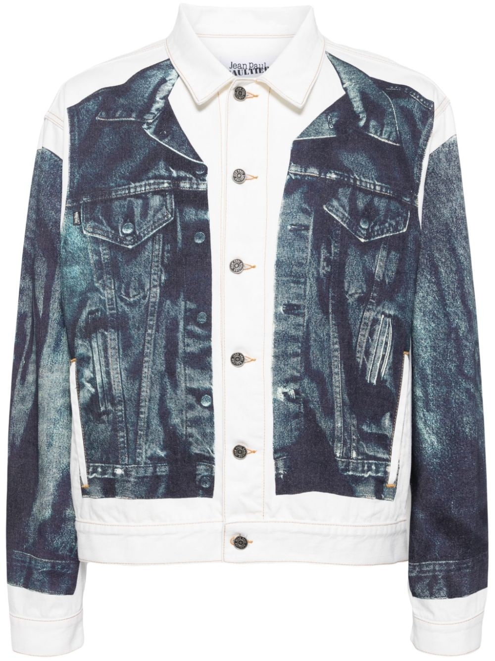 trompe l'oeil-print cotton jacket - 2