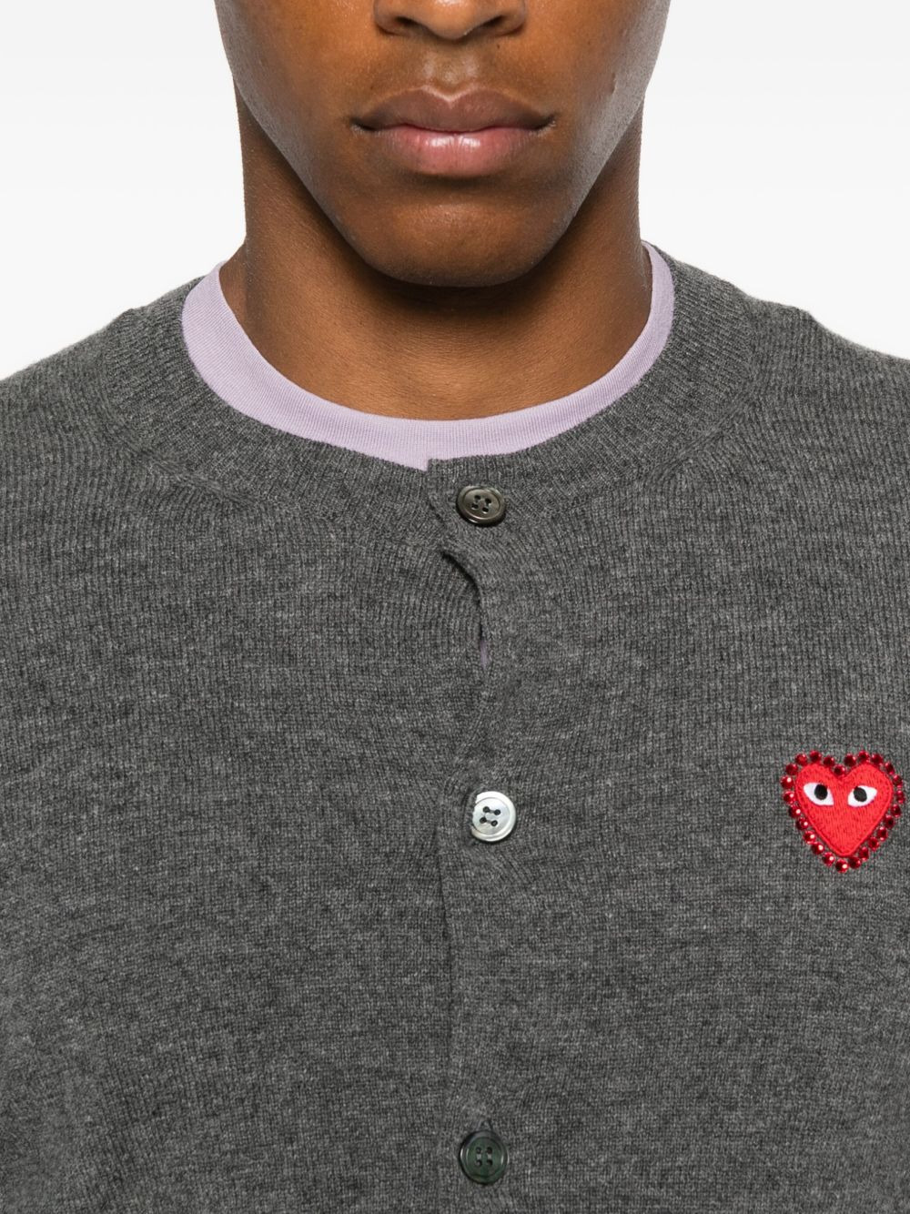 logo heart-emblem cardigan - 5