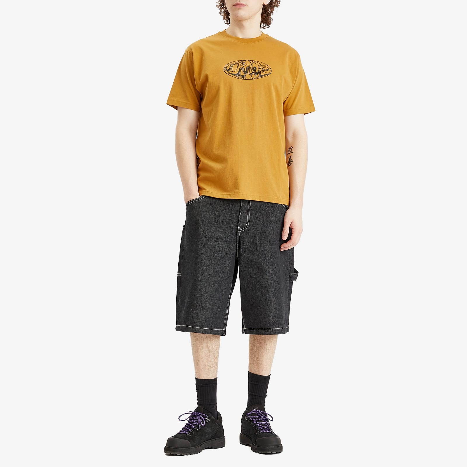 Dime Dime Globe T-Shirt | endclothing | REVERSIBLE