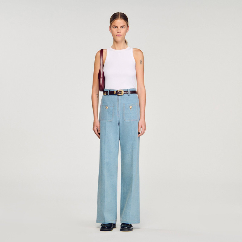 Sandro FADED HIGH-RISE WIDE-LEG JEANS outlook