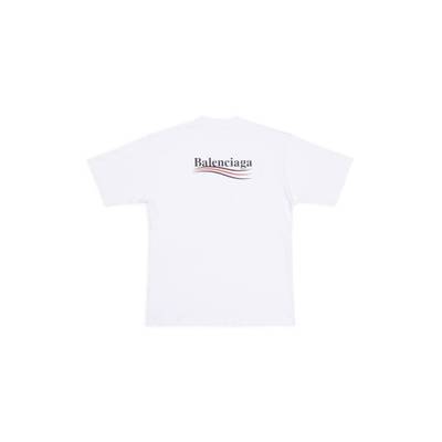 BALENCIAGA Men's Political Campaign T-shirt Large Fit in White outlook
