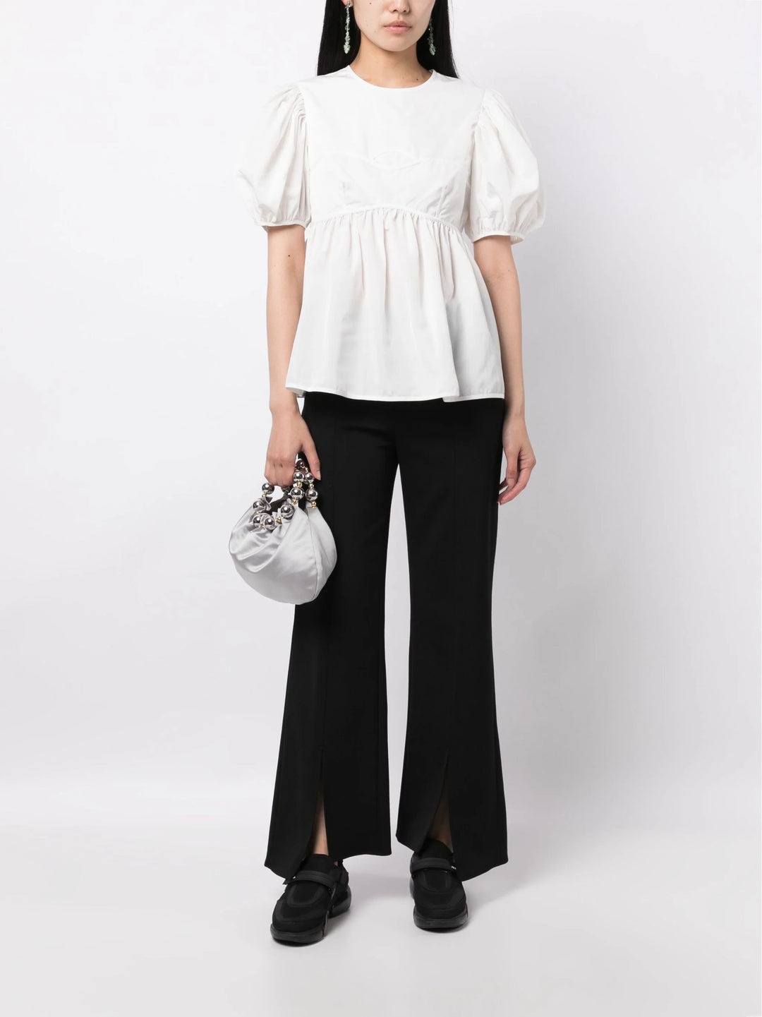 Short Sleeve Peplum Top - 2