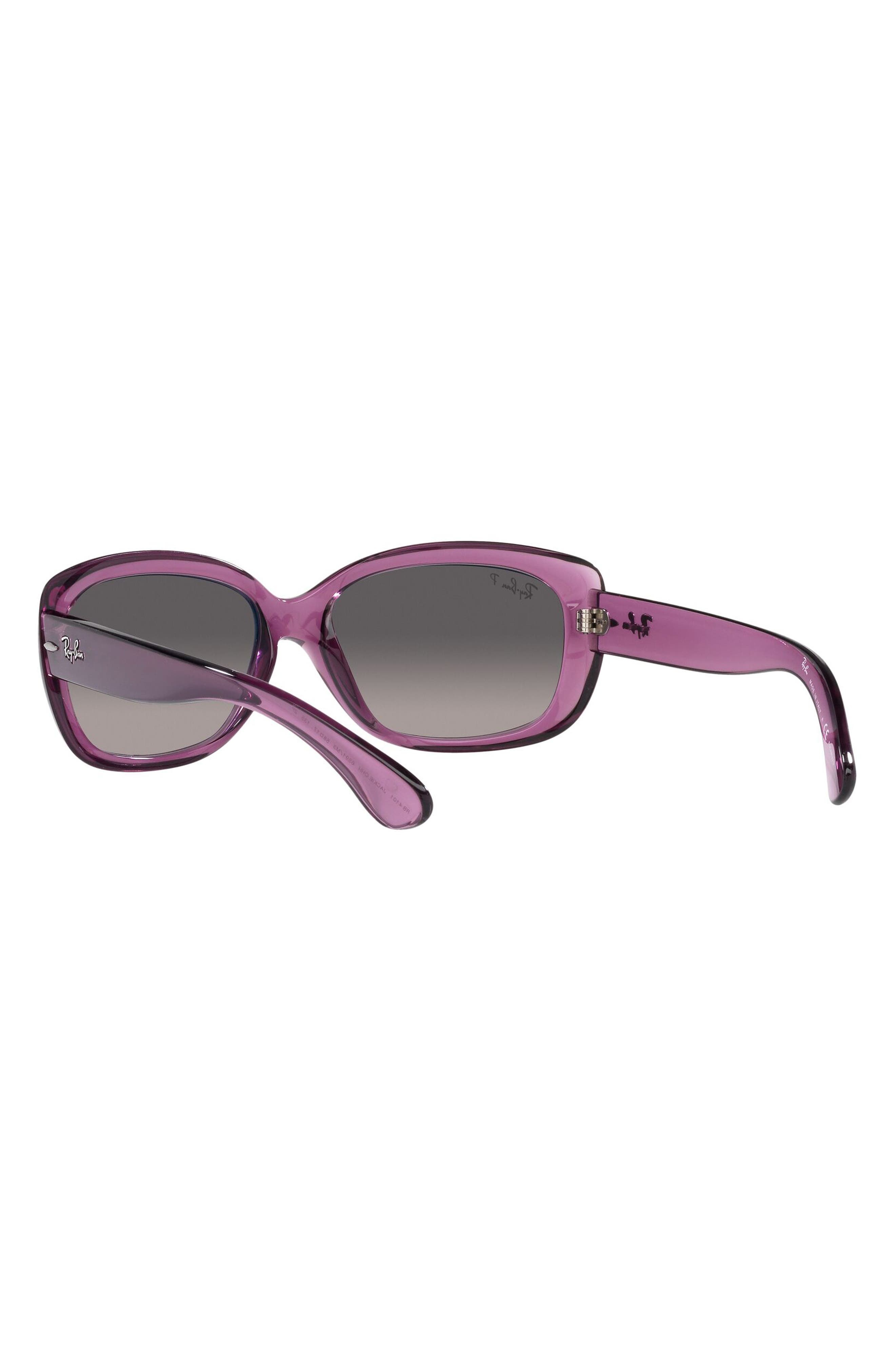 Ray-Ban Jackie Ohh 58mm Polarized Sunglasses in Violet /Grey Gradient Polar at Nordstrom - 5