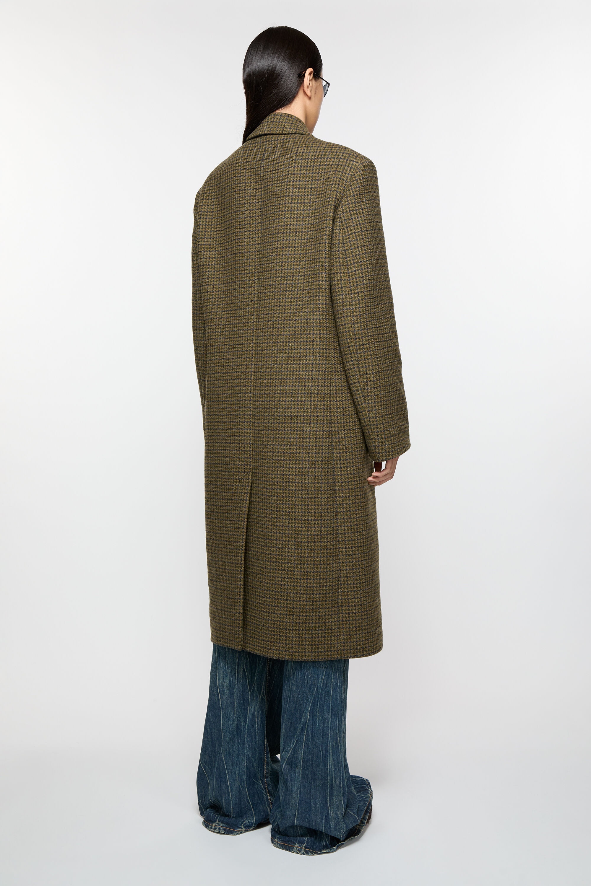 Double-breasted wool coat - Khaki green - 4