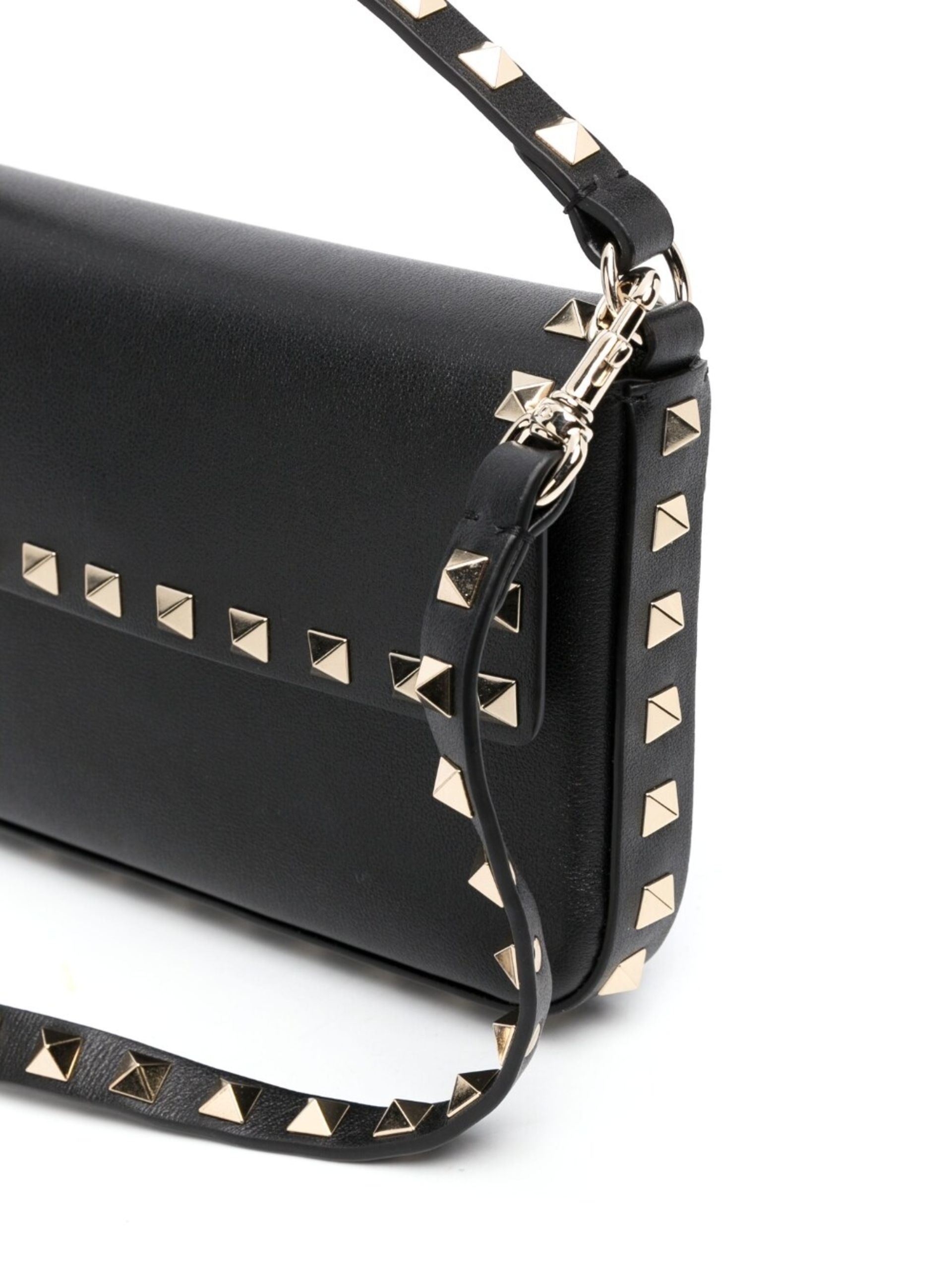 Black Rockstud-Embellished Shoulder Bag - 4