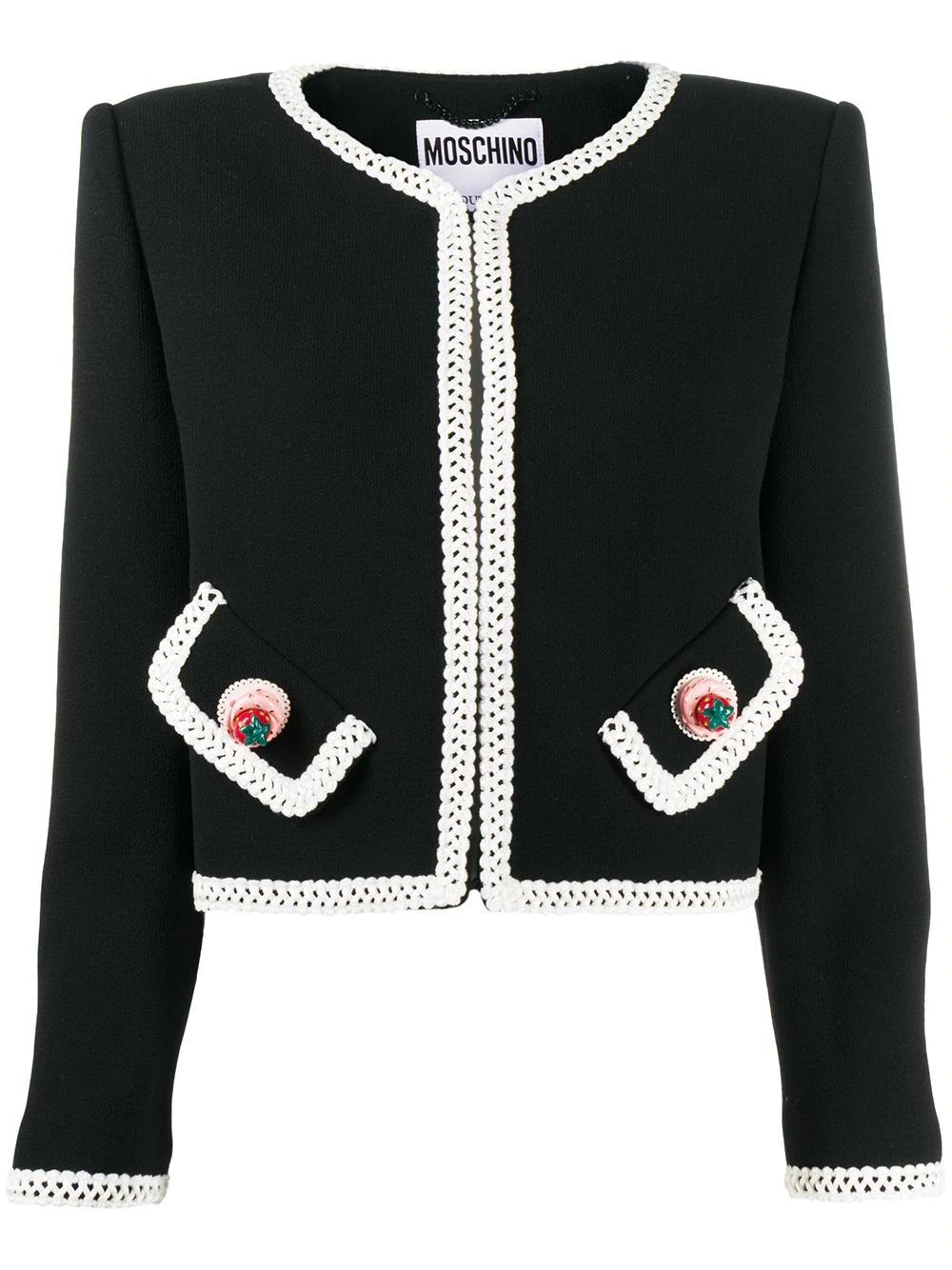 embroidered-trim jacket - 1