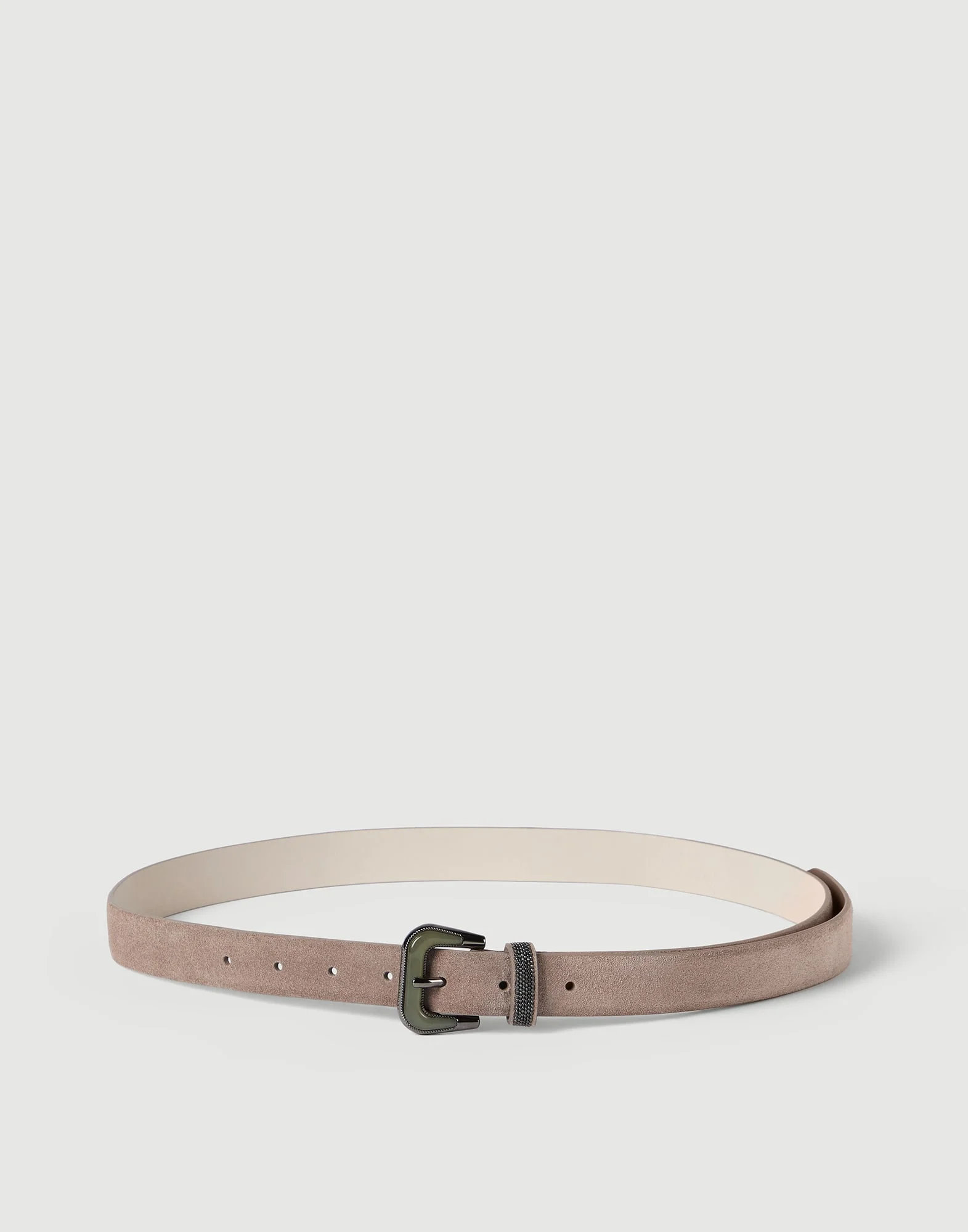 Suede belt with shiny loop - 1