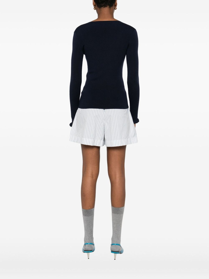 ruffled V-neck wool sweater 4