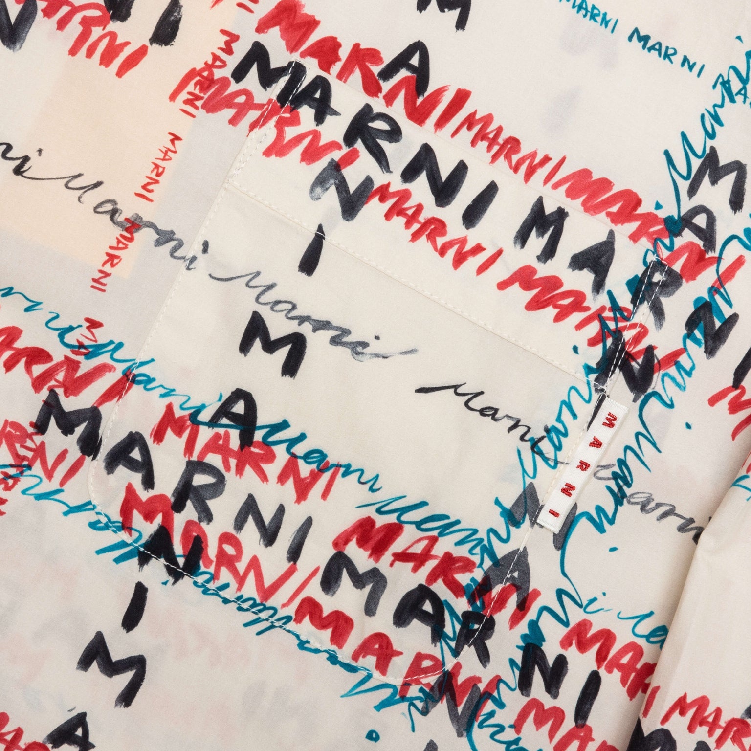 MARNI CROSSROADS PRINT POPLIN SHIRT - ANTIQUE WHITE - 4