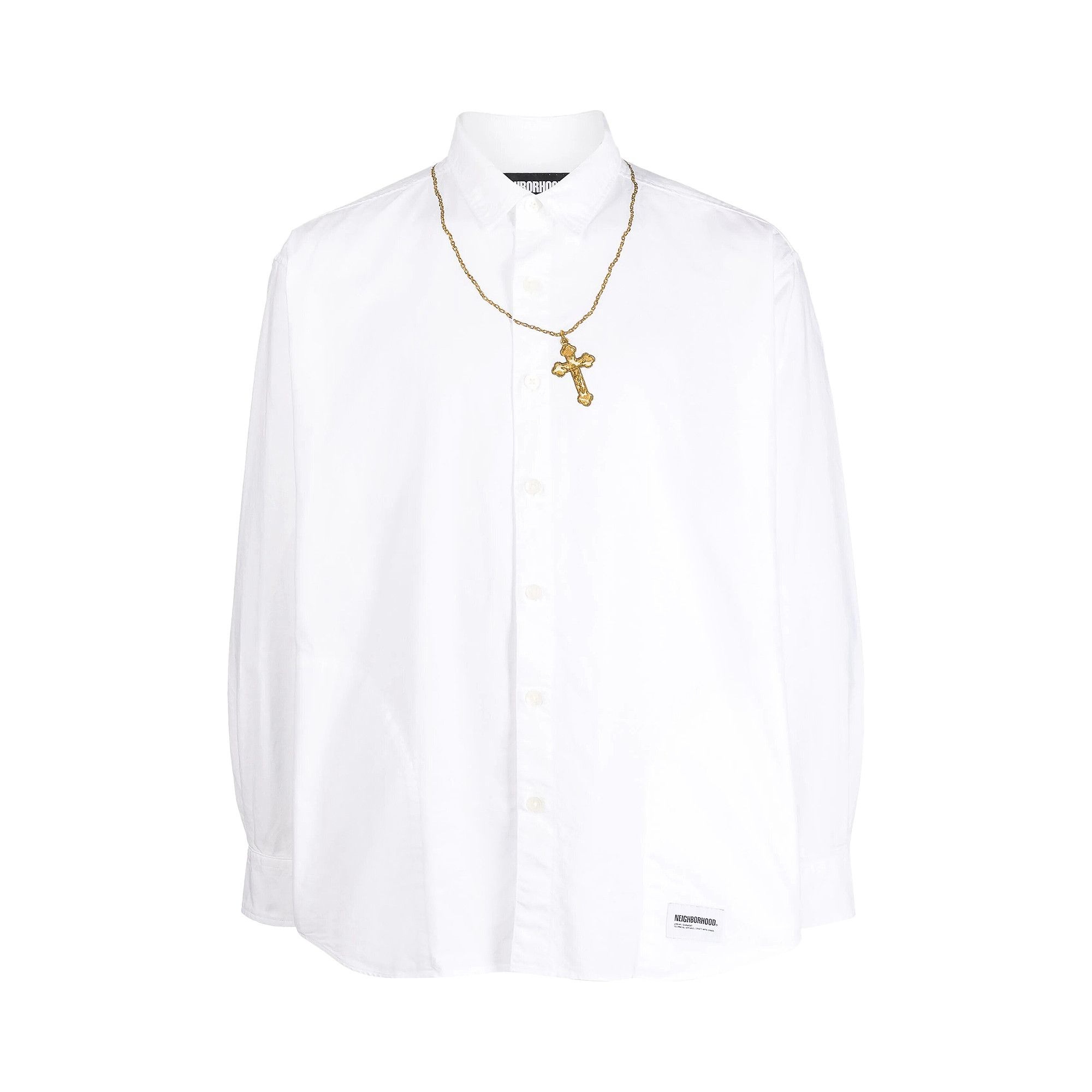 Neighborhood Cross Embroidery Long-Sleeve Shirt 'White' - 1