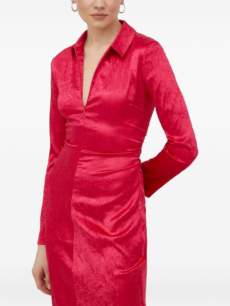 long-sleeve collared midi dress 3