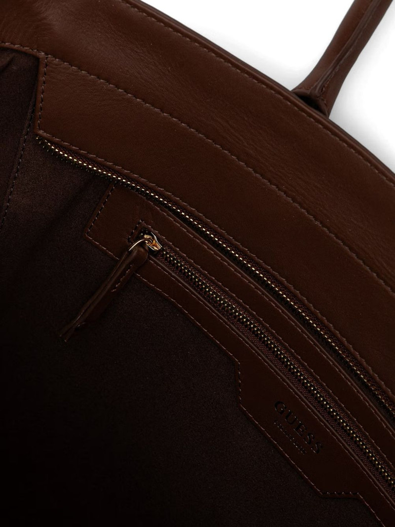 Anitha suede-panel tote bag 5