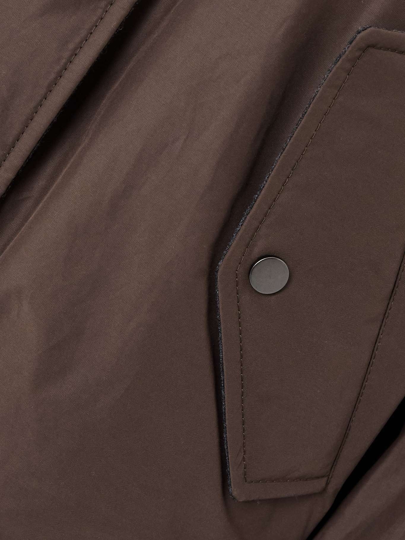 Hooded shell down jacket Brown - 5