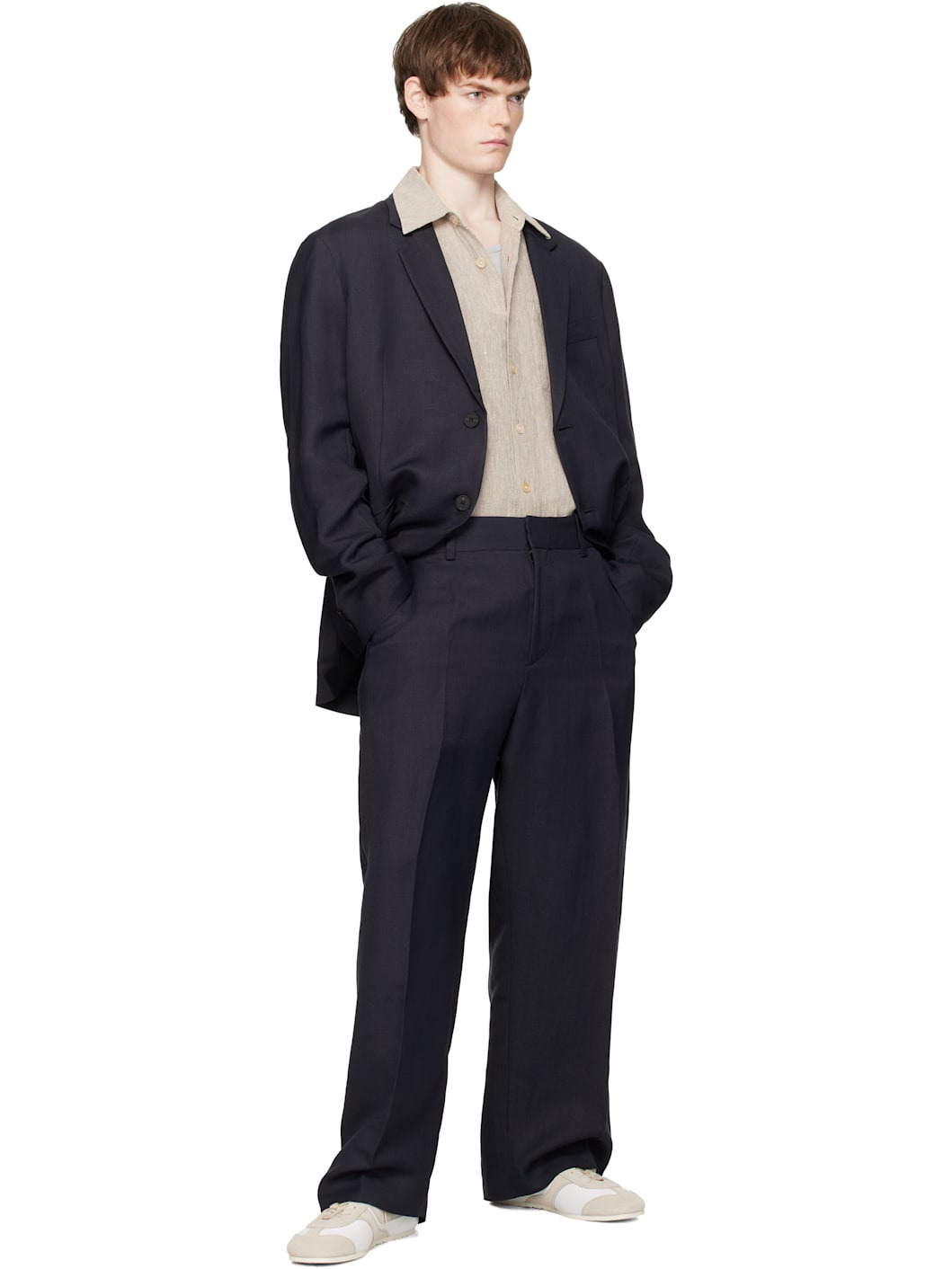 Navy Fume Trousers - 4