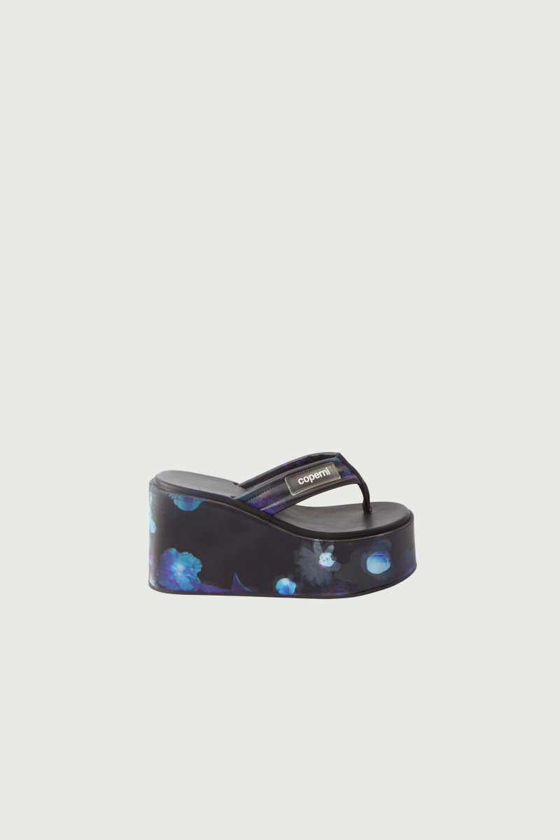 Holographic Branded Wedge Sandal - 1