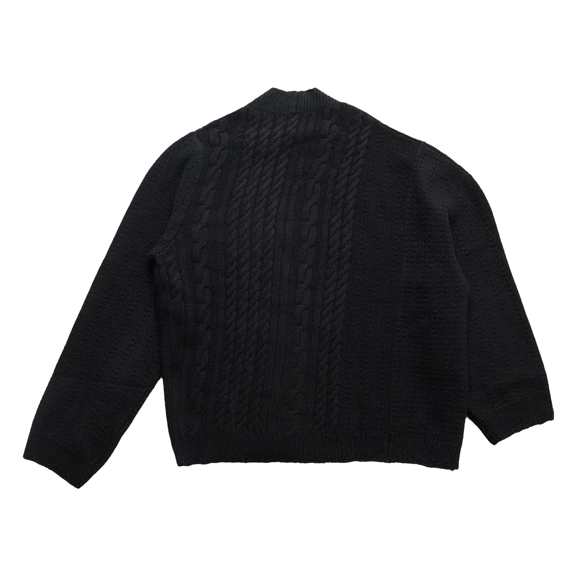 Enfants Riches Déprimés Asymmetrical Cable Knit Cardigan 'Black' - 2