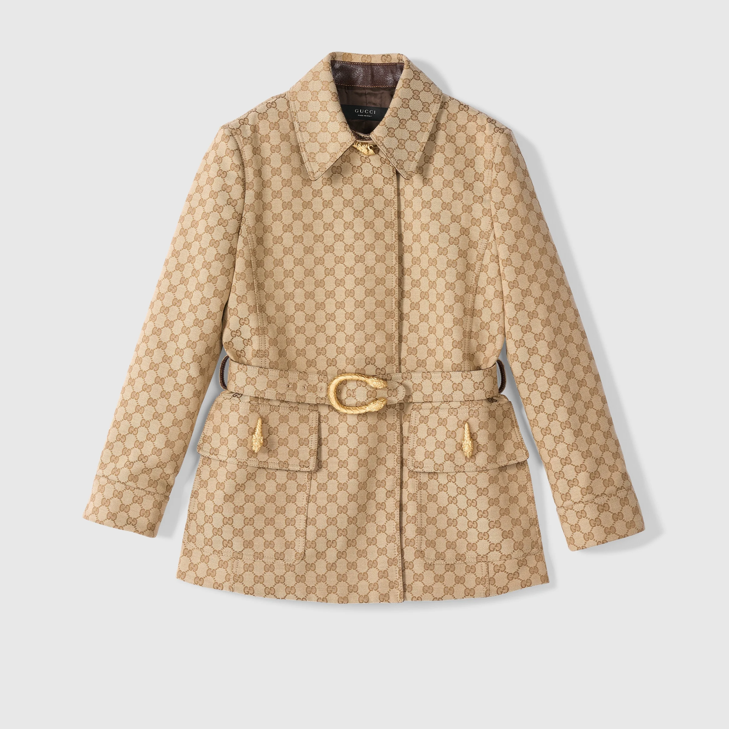 GG cotton canvas fabric coat - 1
