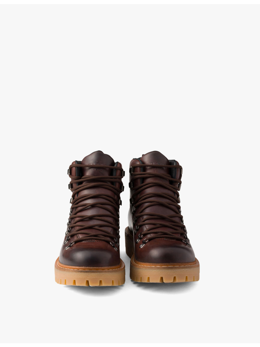 Triangle-plaque lugged-sole leather work boots - 5