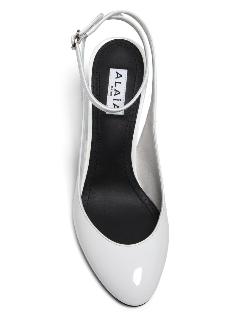 Women's 90MM Patent Leather Pumps - Blanc Optique 4