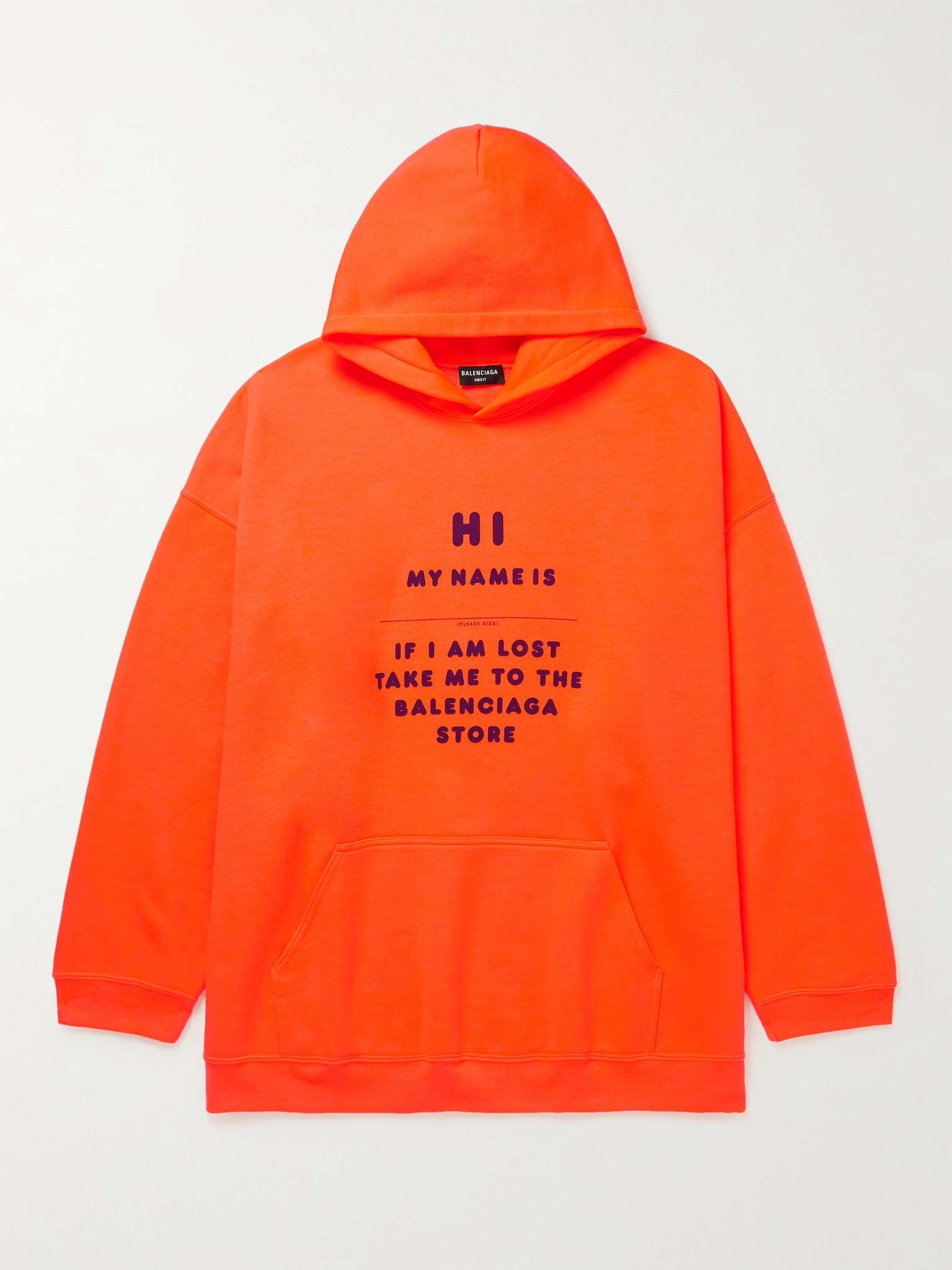 Oversized Printed Neon Jersey Hoodie - 1