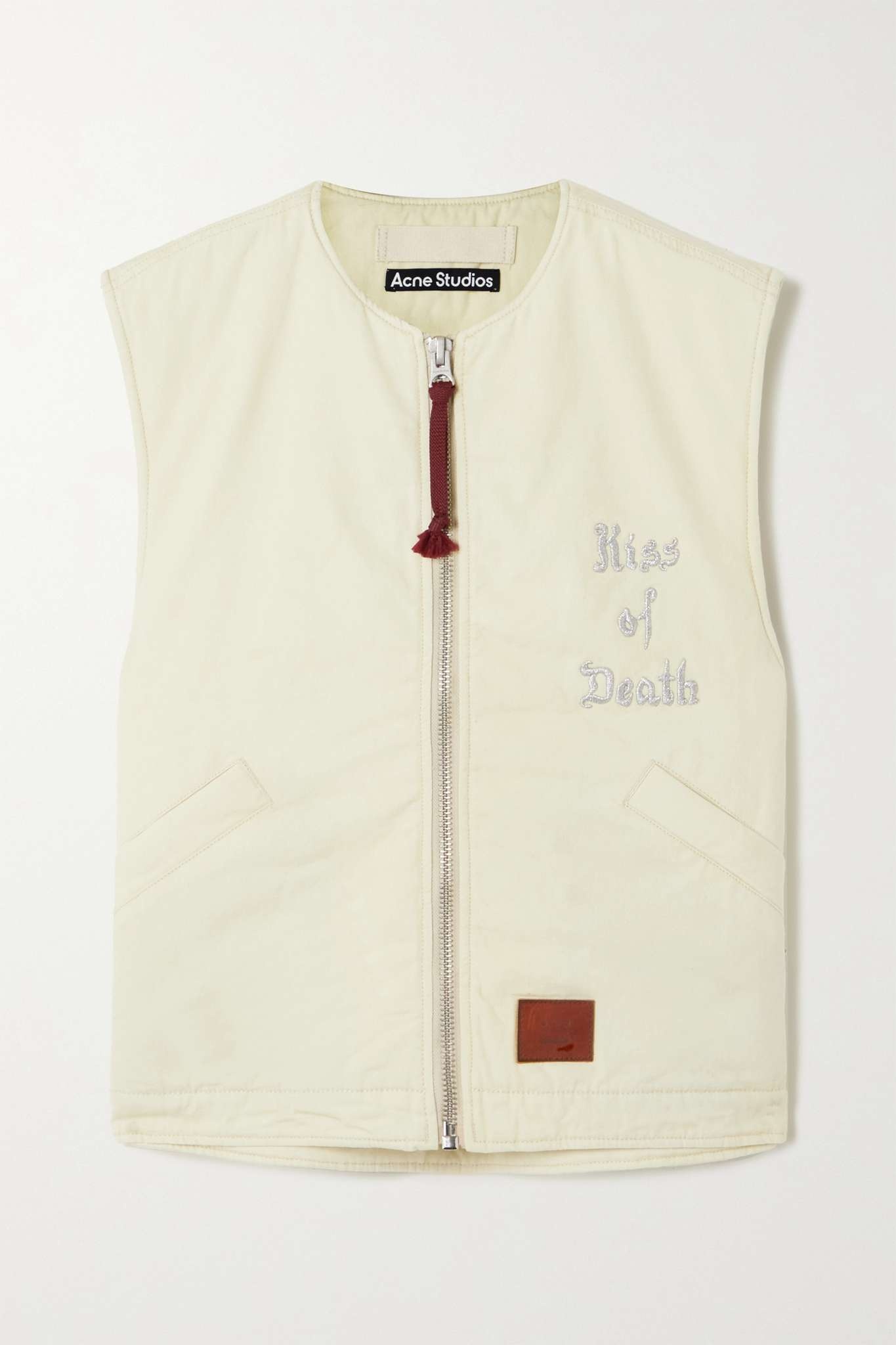 Embroidered appliquéd cotton-canvas vest - 1