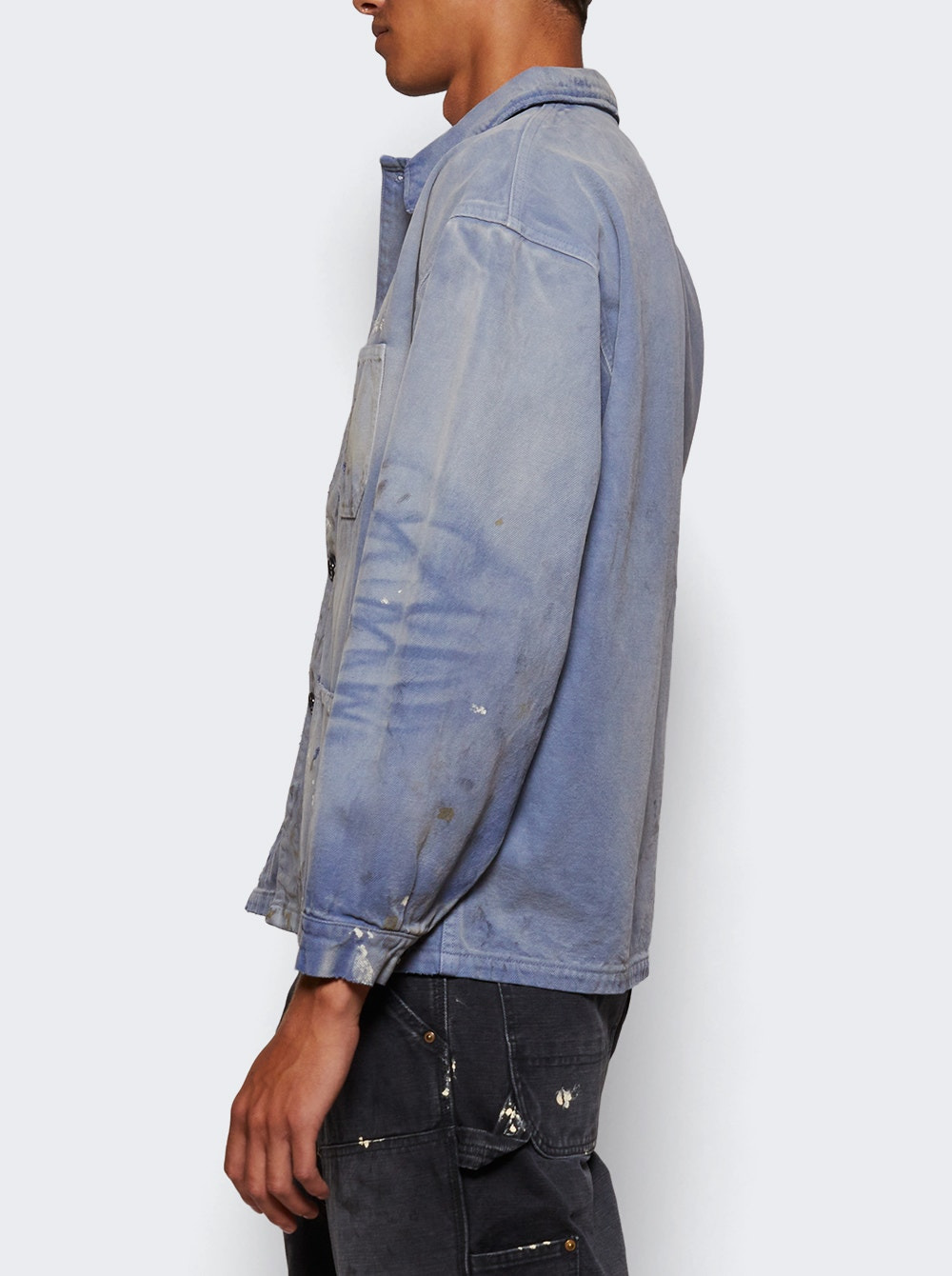 Paint Splatter Overshirt Light Blue - 3