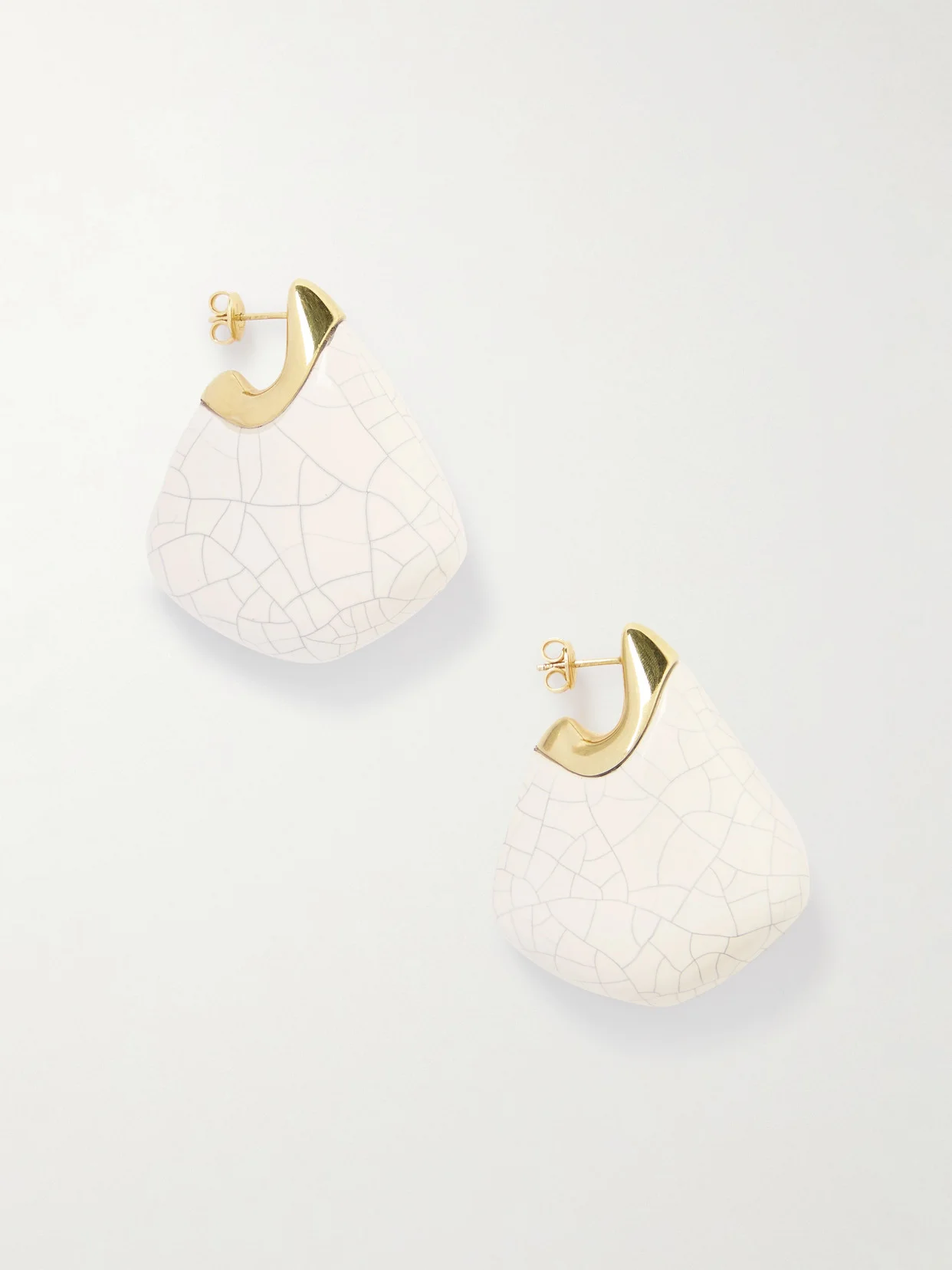Gold-plated Ceramic Earrings - 1